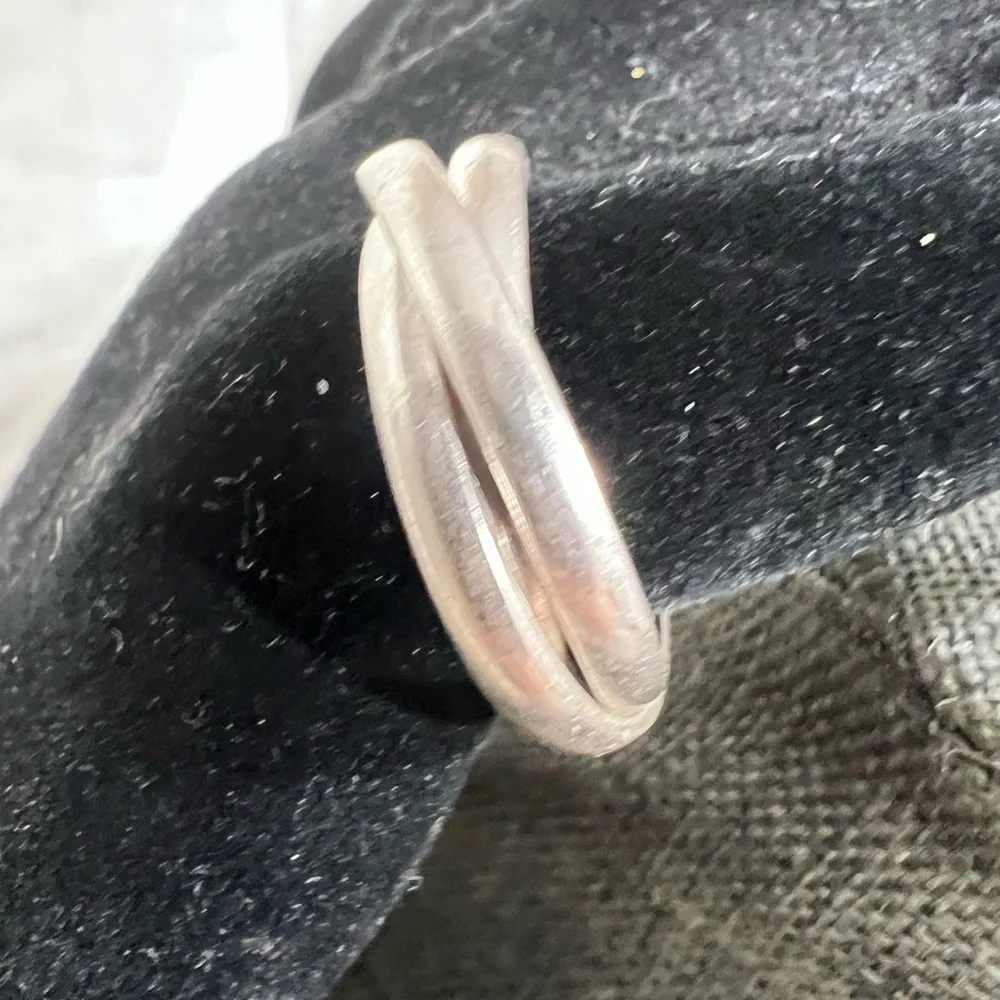 Sterling Silver 925 Interlocking, Russian Wedding Ring. Size 10 Unique☑️